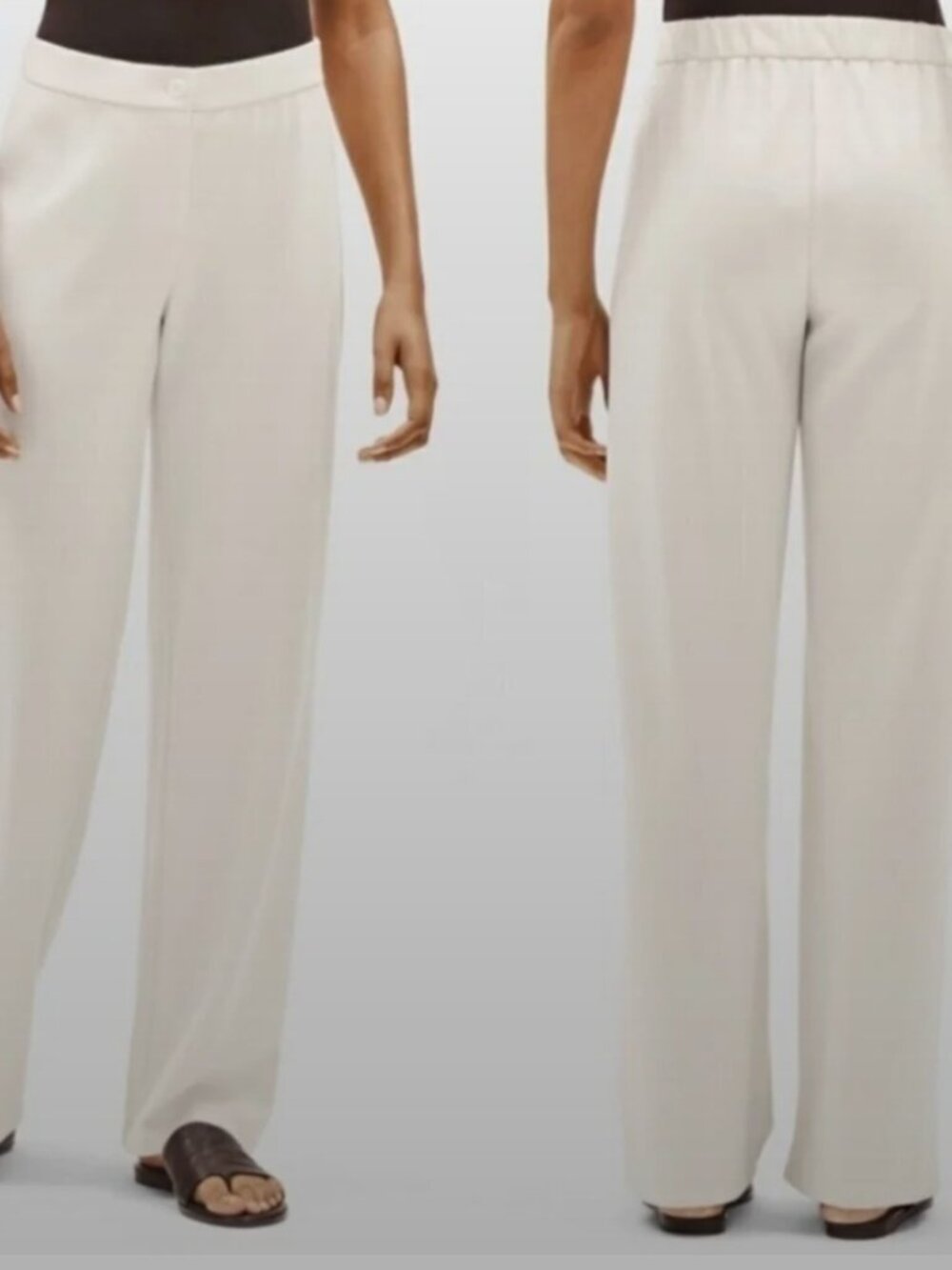 NWOT Eileen Fisher cream ponte pants w/Lycocell (retail $198) size L (fits L/XL)